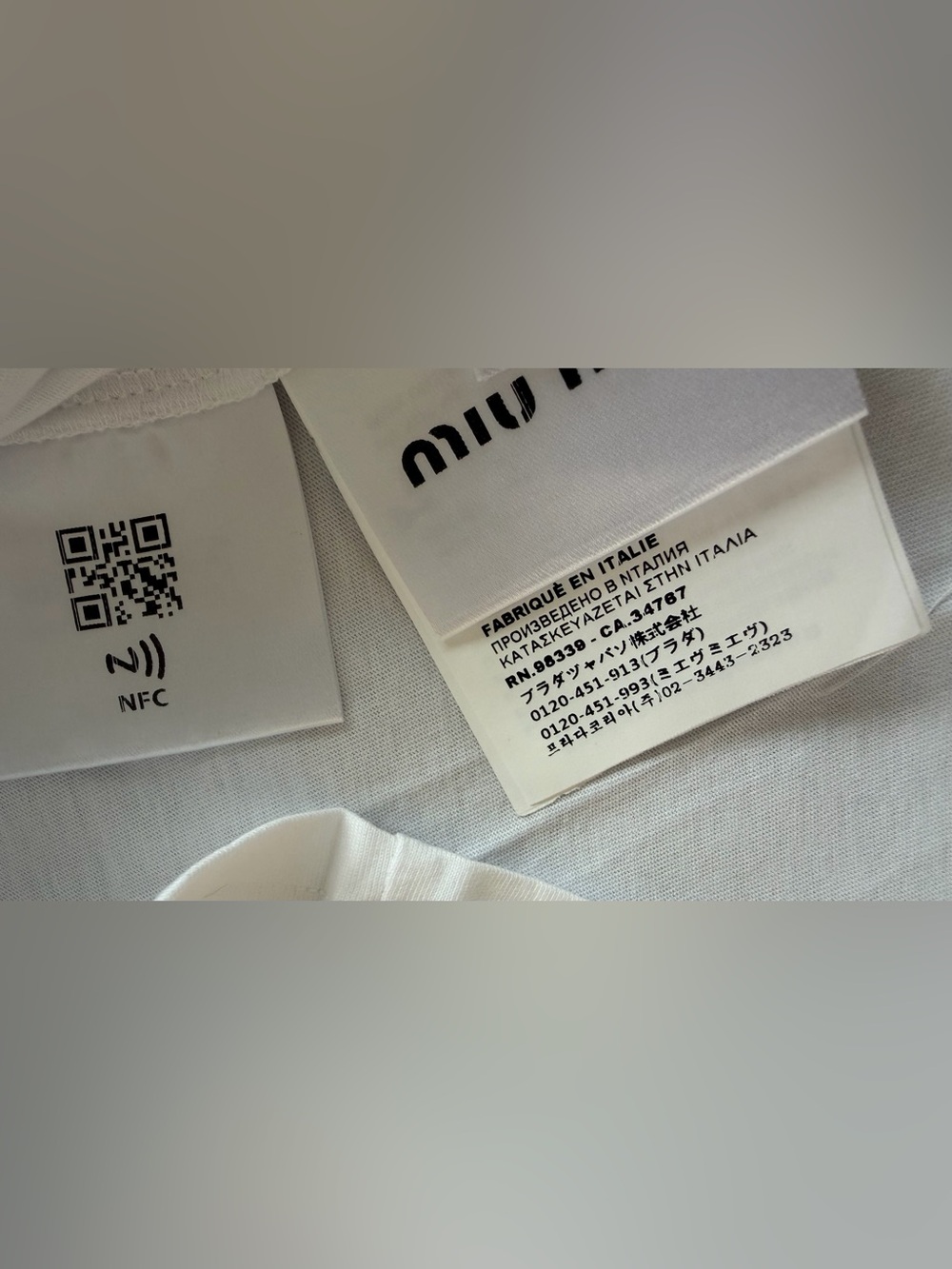 Miu Miu White Embroidered Logo Jersey T-Shirt Size M View 4